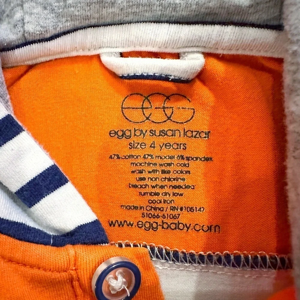 egg | Long Sleeve Striped Hoodie (4) 💙🧡